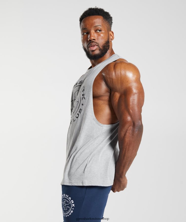 ch Gymshark Hommes réservoir à bras tombant hérité noyau gris clair chiné 02FP6T952 vêtements