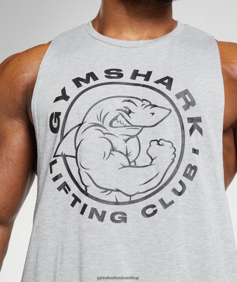 ch Gymshark Hommes réservoir à bras tombant hérité noyau gris clair chiné 02FP6T952 vêtements