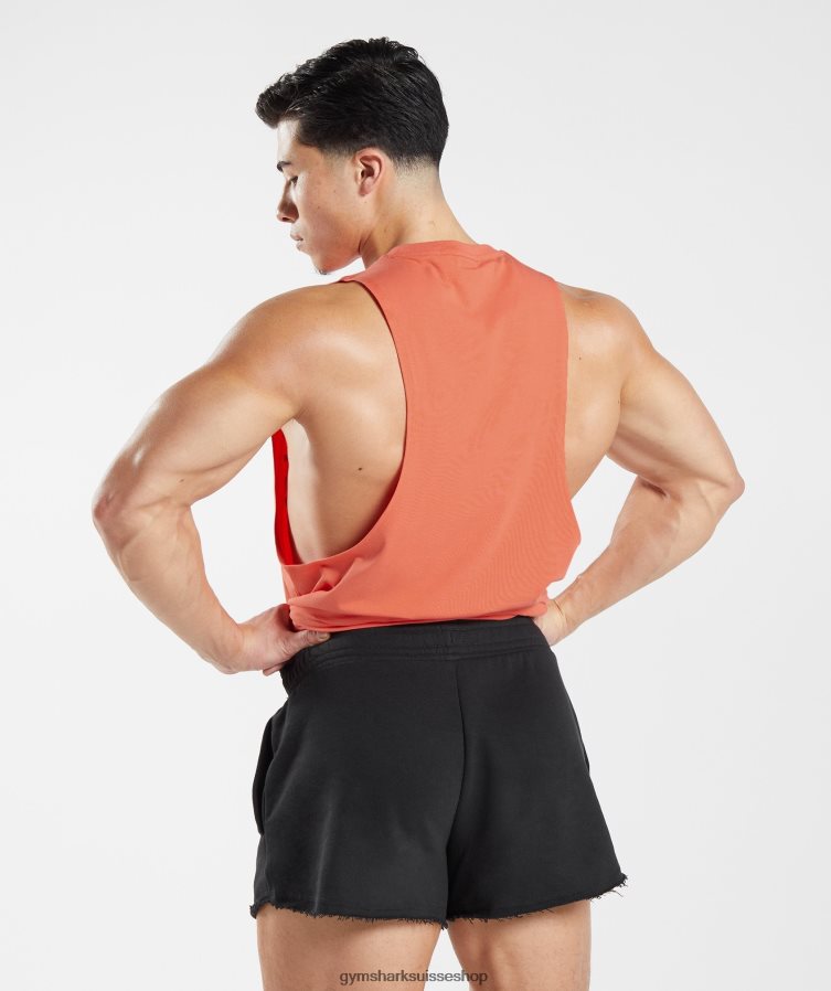 ch Gymshark Hommes réservoir à bras tombant hérité orange aérospatiale 02FP6T959 vêtements