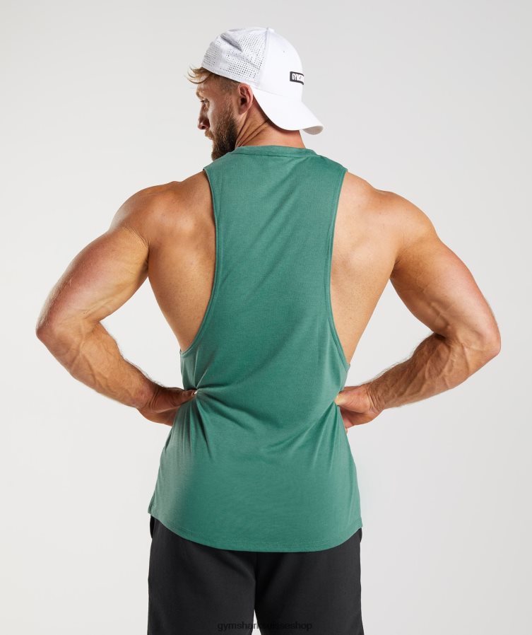 ch Gymshark Hommes réservoir à bras tombant hérité vert hoya 02FP6T960 vêtements