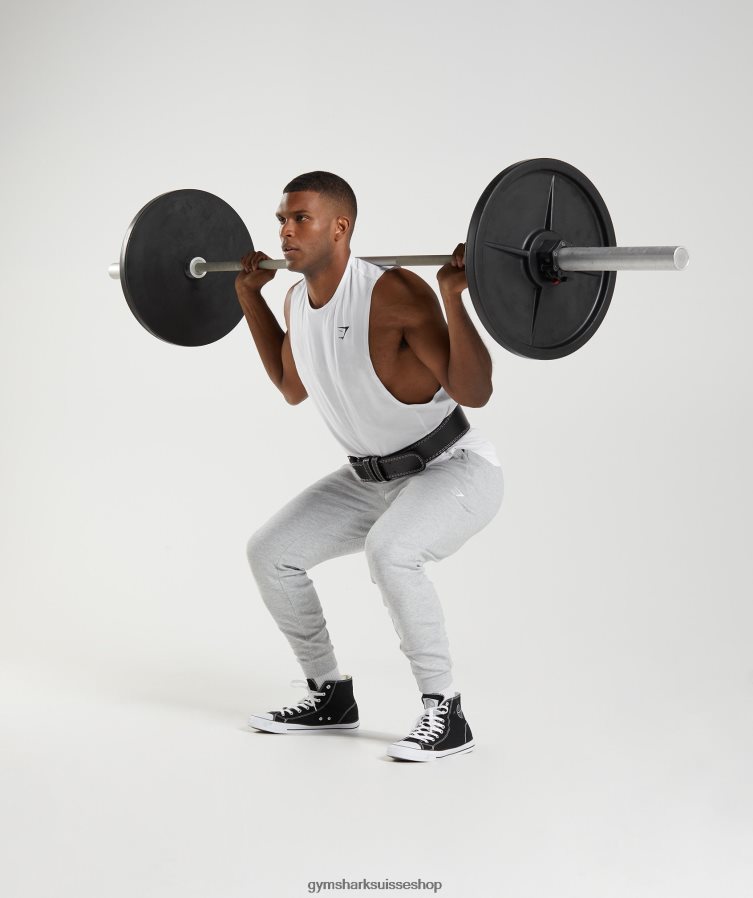 ch Gymshark Hommes réservoir à bras tombant réactif blanc 02FP6T883 vêtements