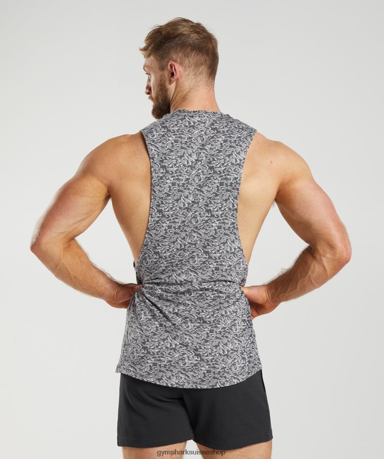 ch Gymshark Hommes réservoir à bras tombant réactif gris onyx 02FP6T968 vêtements