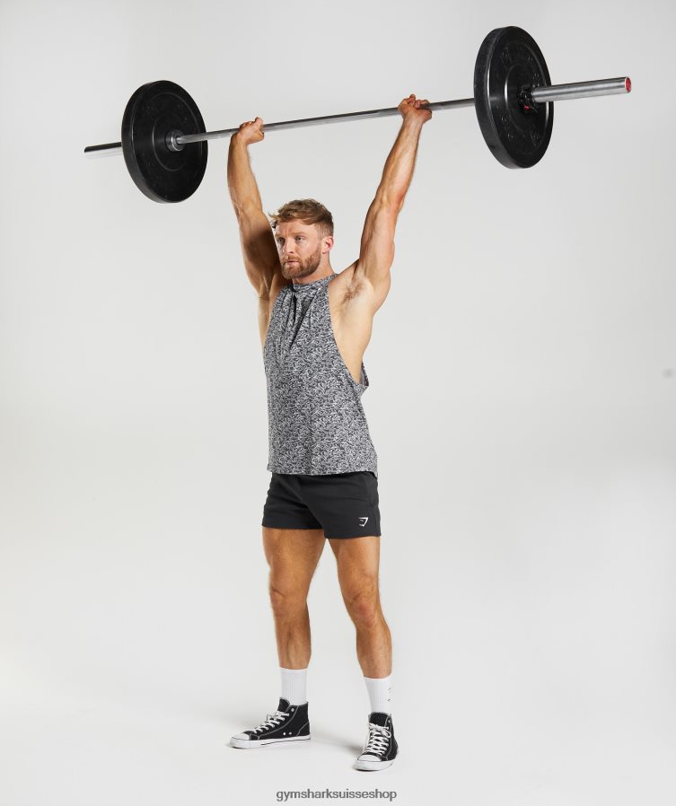 ch Gymshark Hommes réservoir à bras tombant réactif gris onyx 02FP6T968 vêtements