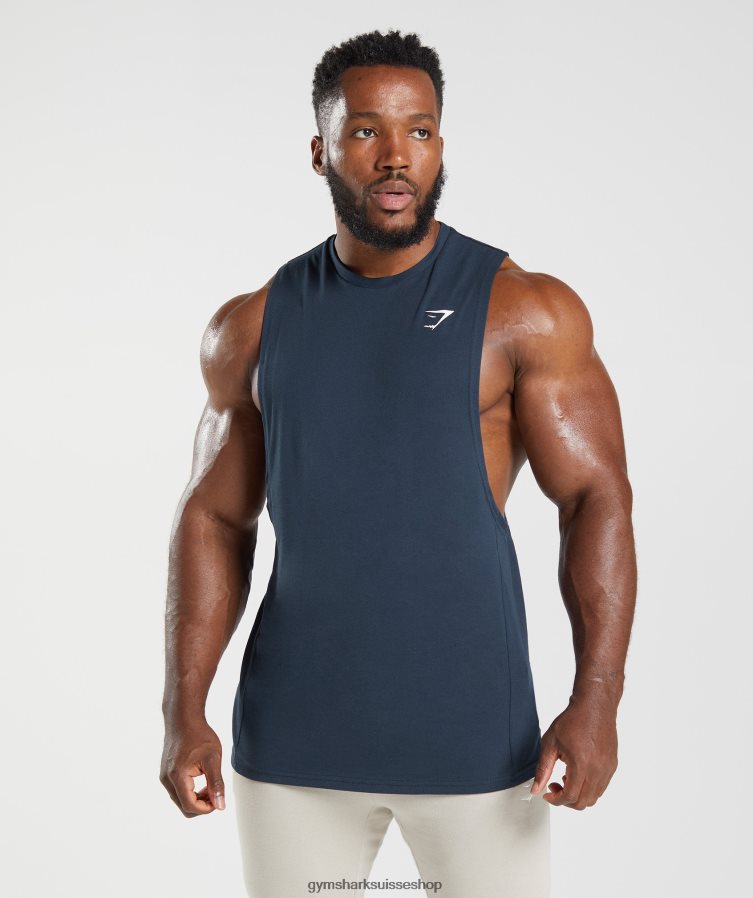 ch Gymshark Hommes réservoir à bras tombant réactif marine 02FP6T889 vêtements
