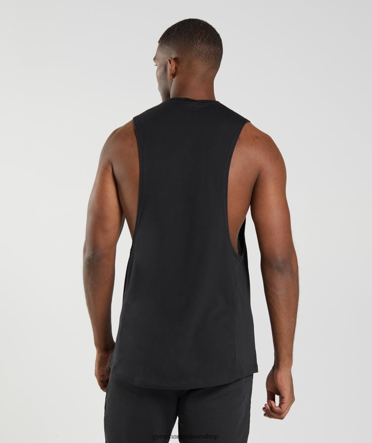 ch Gymshark Hommes réservoir à bras tombant réactif noir 02FP6T885 vêtements