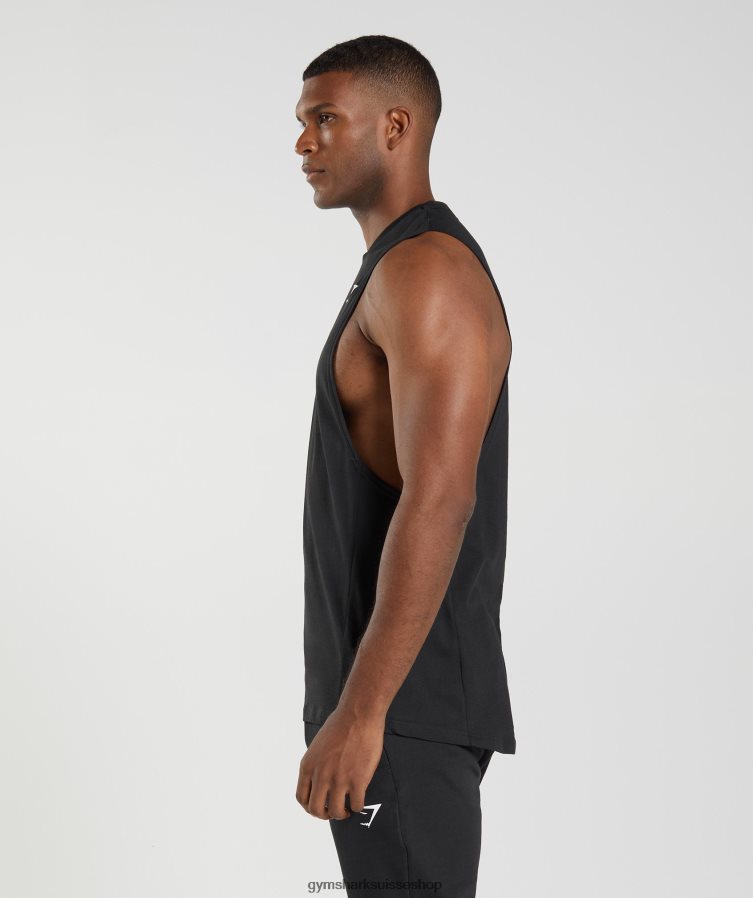 ch Gymshark Hommes réservoir à bras tombant réactif noir 02FP6T885 vêtements