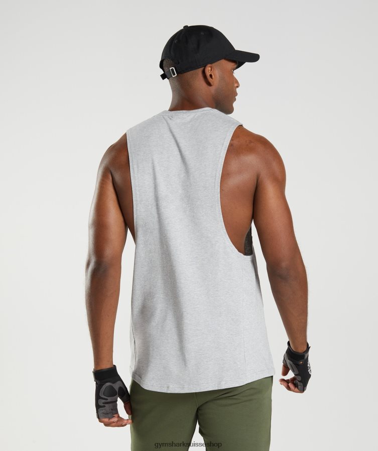 ch Gymshark Hommes réservoir à bras tombant réactif noyau gris clair chiné 02FP6T888 vêtements