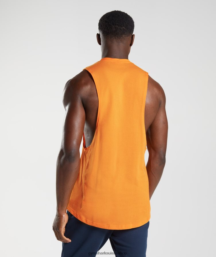 ch Gymshark Hommes réservoir à bras tombant réactif orange rayonnant 02FP6T948 vêtements