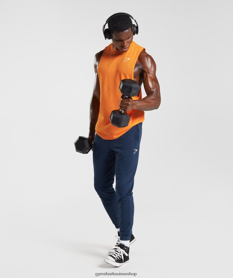 ch Gymshark Hommes réservoir à bras tombant réactif orange rayonnant 02FP6T948 vêtements