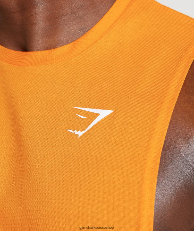 ch Gymshark Hommes réservoir à bras tombant réactif orange rayonnant 02FP6T948 vêtements