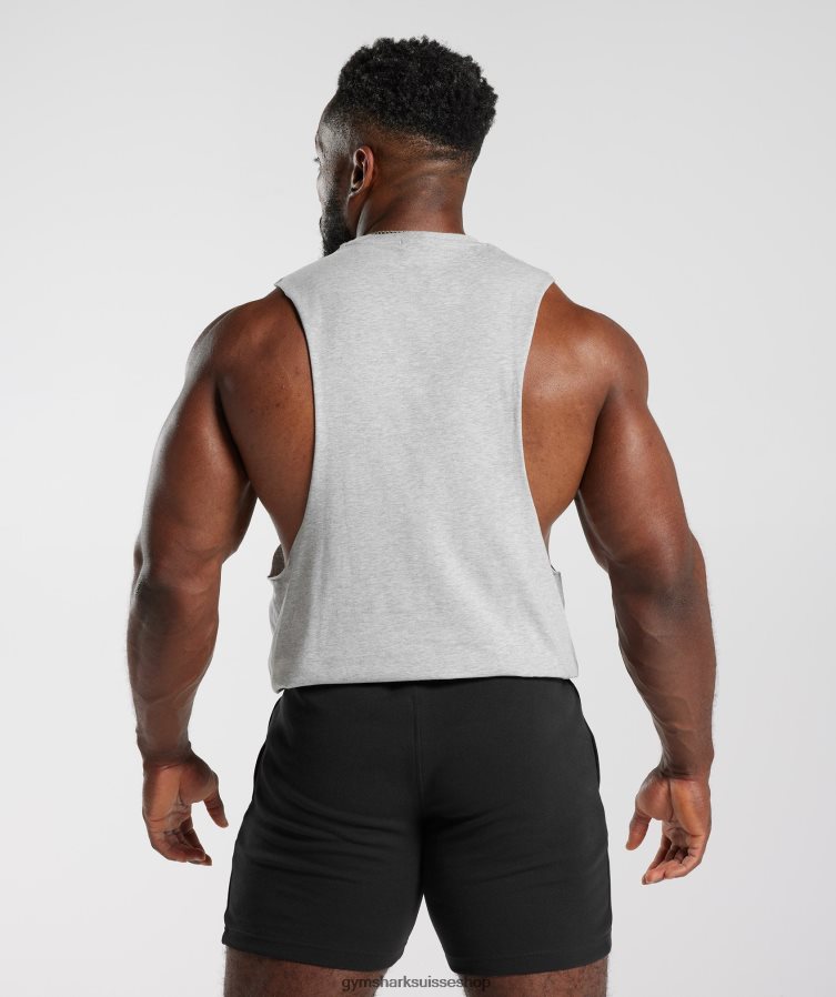 ch Gymshark Hommes réservoir à bras tombant retrowave noyau gris clair chiné 02FP6T886 vêtements
