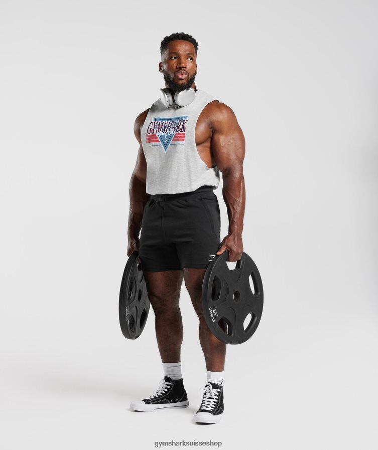 ch Gymshark Hommes réservoir à bras tombant retrowave noyau gris clair chiné 02FP6T886 vêtements