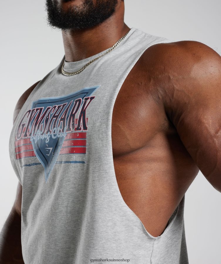 ch Gymshark Hommes réservoir à bras tombant retrowave noyau gris clair chiné 02FP6T886 vêtements