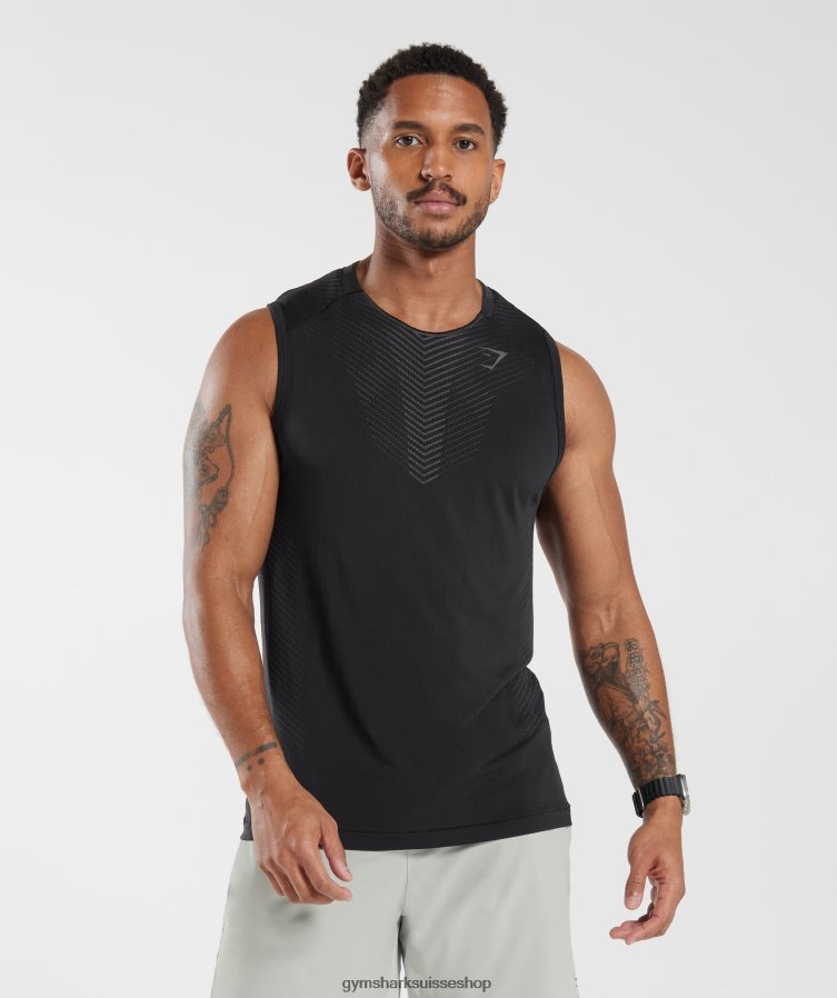ch Gymshark Hommes réservoir d'apex noir/gris silhouette 02FP6T972 vêtements