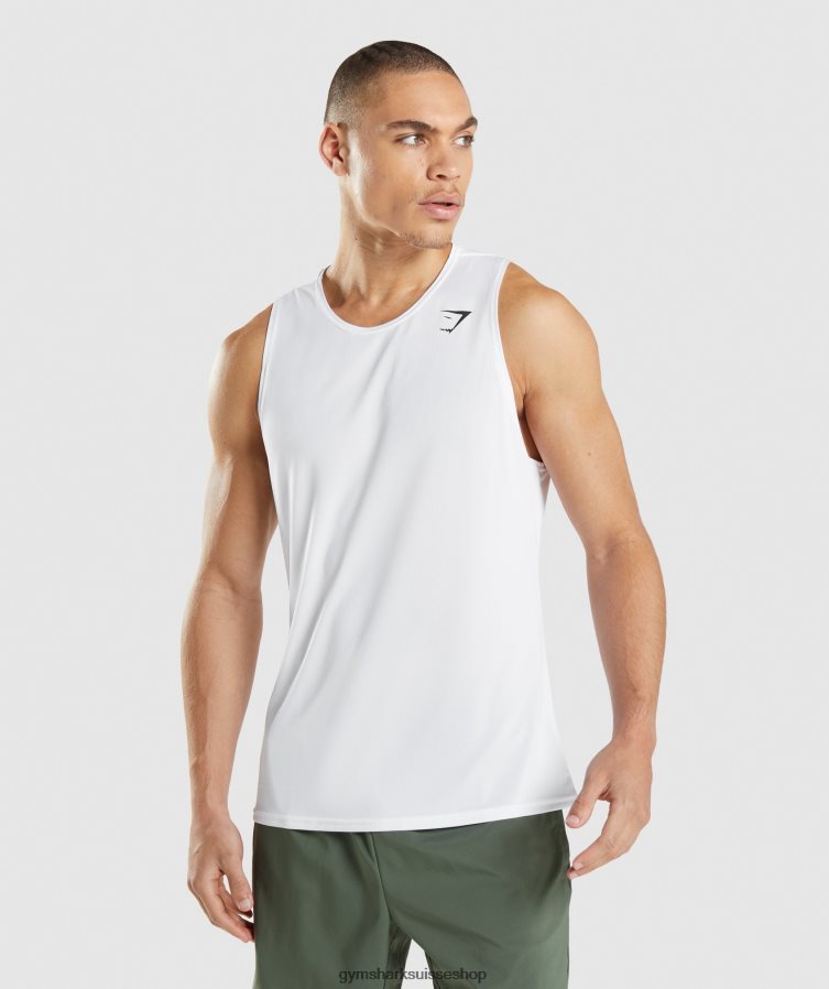 ch Gymshark Hommes réservoir d'arrivée blanc 02FP6T897 vêtements