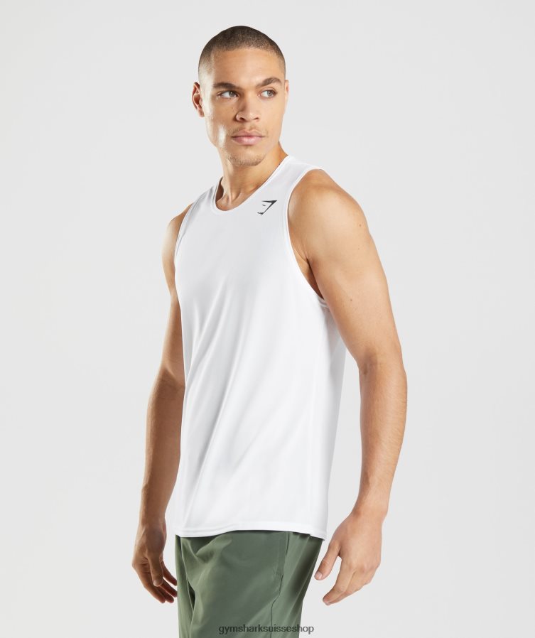 ch Gymshark Hommes réservoir d\'arrivée blanc 02FP6T897 vêtements