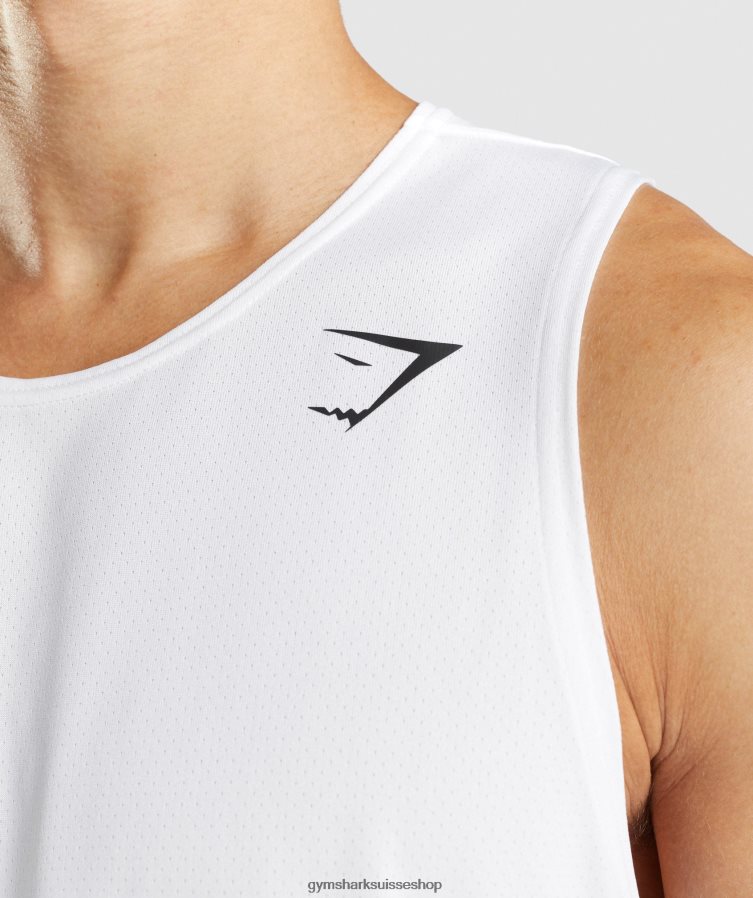 ch Gymshark Hommes réservoir d\'arrivée blanc 02FP6T897 vêtements