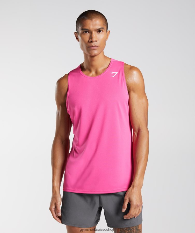 ch Gymshark Hommes réservoir d'arrivée fuchsia brillant 02FP6T957 vêtements