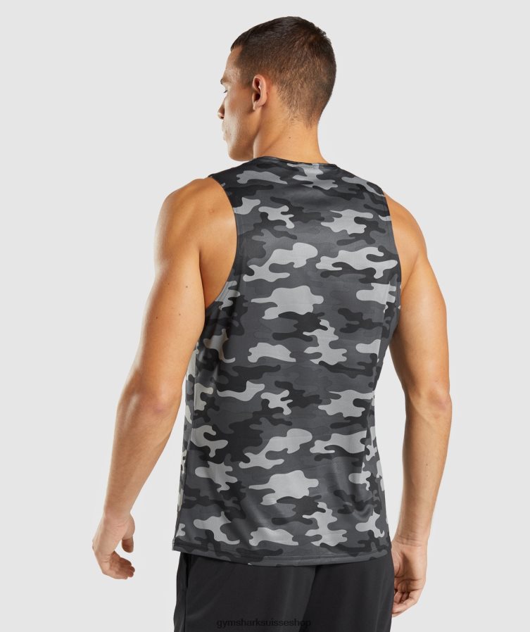 ch Gymshark Hommes réservoir d\'arrivée imprimé gris 02FP6T902 vêtements