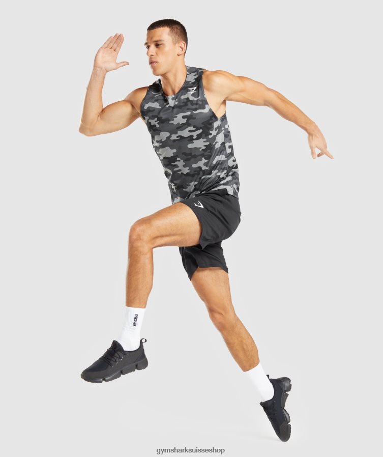 ch Gymshark Hommes réservoir d\'arrivée imprimé gris 02FP6T902 vêtements