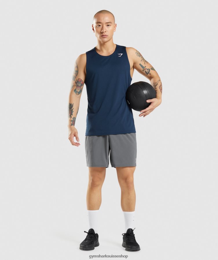 ch Gymshark Hommes réservoir d\'arrivée marine 02FP6T896 vêtements