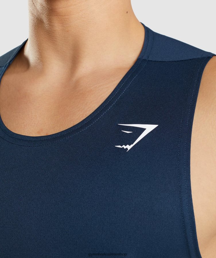 ch Gymshark Hommes réservoir d\'arrivée marine 02FP6T896 vêtements