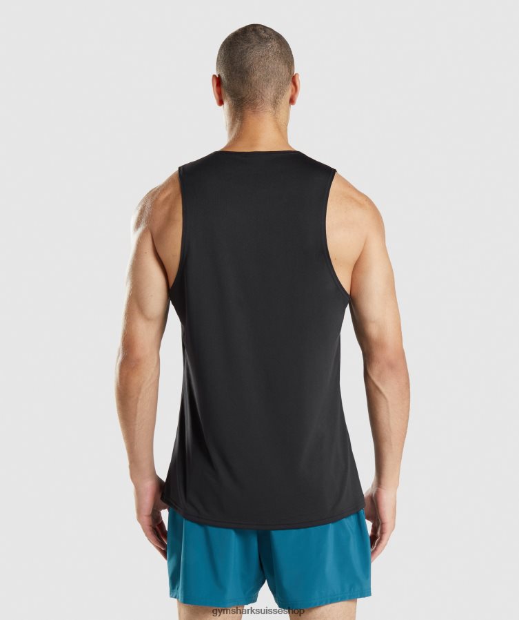 ch Gymshark Hommes réservoir d\'arrivée noir 02FP6T884 vêtements