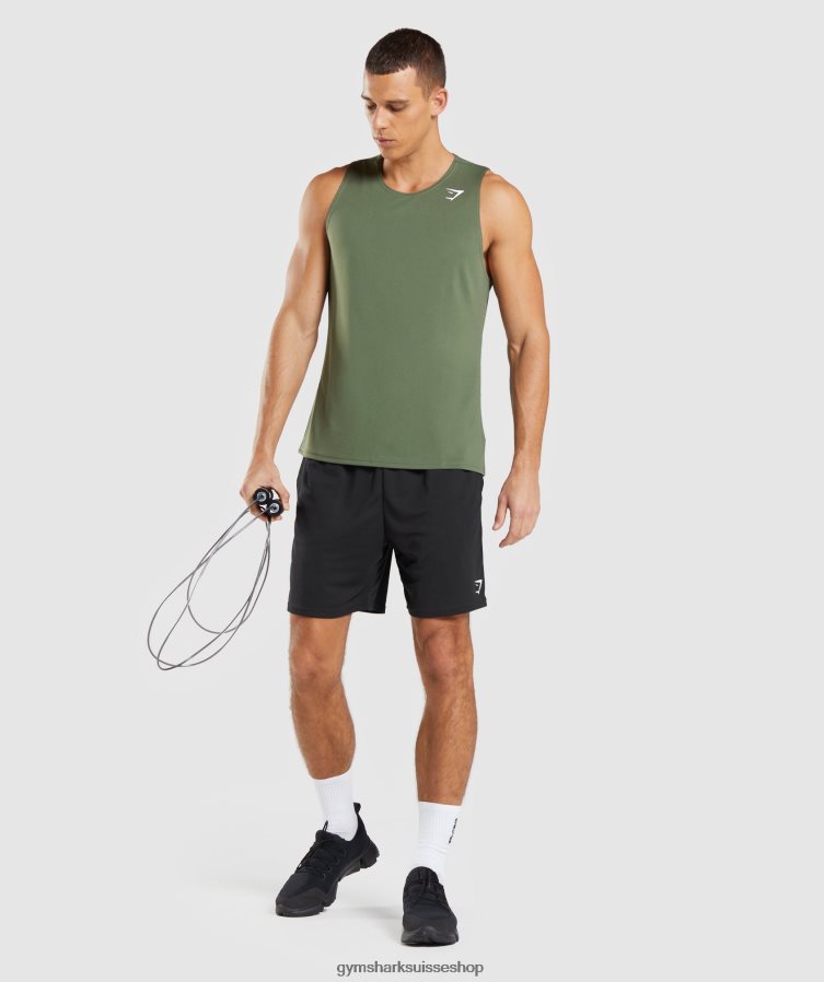ch Gymshark Hommes réservoir d\'arrivée noyau d\'olive 02FP6T892 vêtements