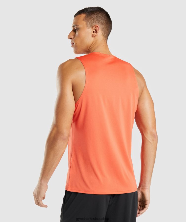ch Gymshark Hommes réservoir d\'arrivée papaye orange 02FP6T969 vêtements