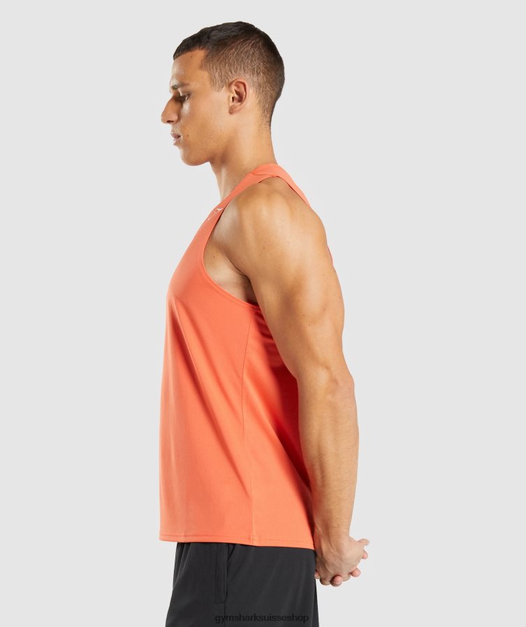 ch Gymshark Hommes réservoir d\'arrivée papaye orange 02FP6T969 vêtements