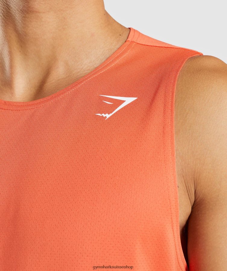 ch Gymshark Hommes réservoir d\'arrivée papaye orange 02FP6T969 vêtements