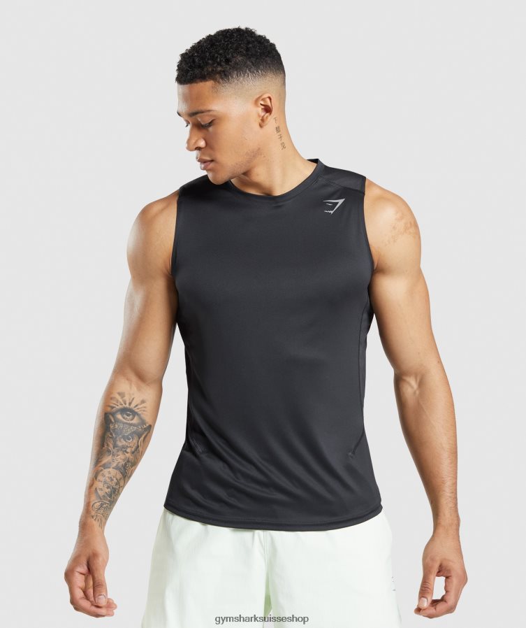 ch Gymshark Hommes réservoir d'évolution de vitesse noir 02FP6T920 vêtements
