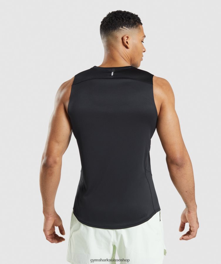 ch Gymshark Hommes réservoir d\'évolution de vitesse noir 02FP6T920 vêtements