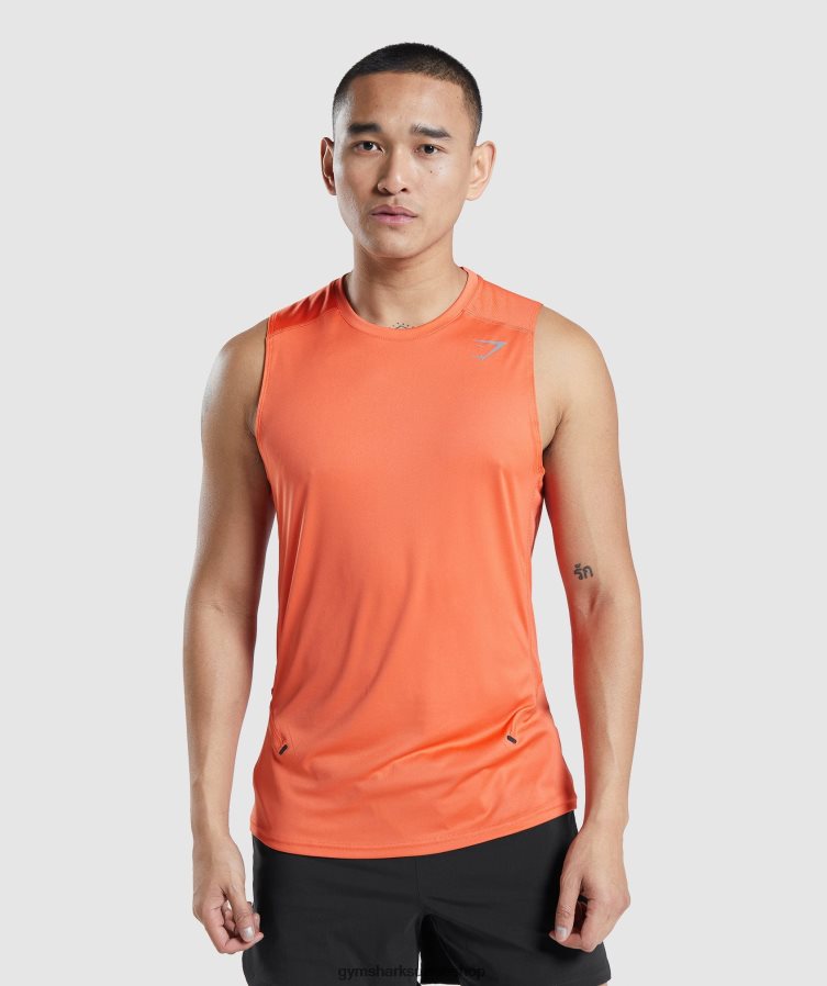 ch Gymshark Hommes réservoir d'évolution de vitesse papaye orange 02FP6T928 vêtements