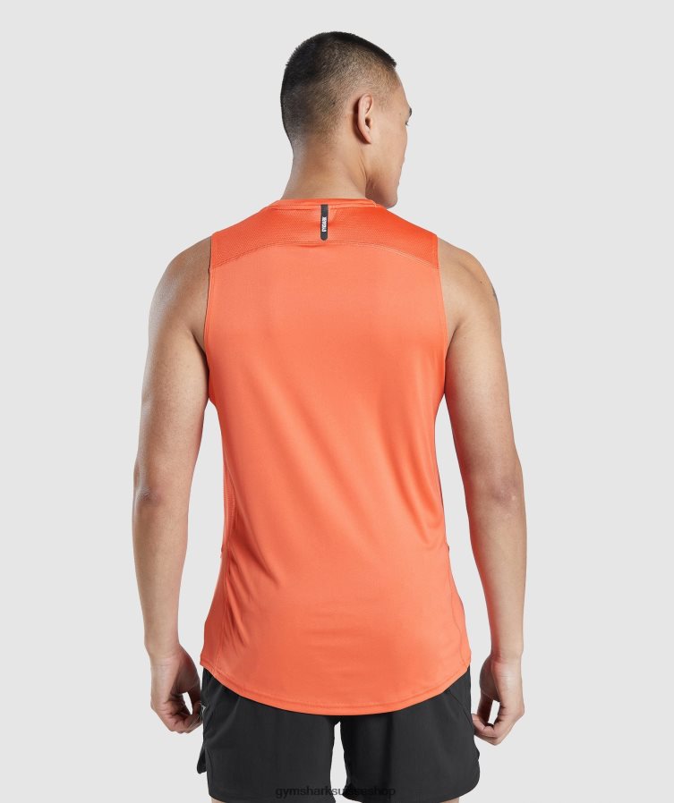 ch Gymshark Hommes réservoir d\'évolution de vitesse papaye orange 02FP6T928 vêtements