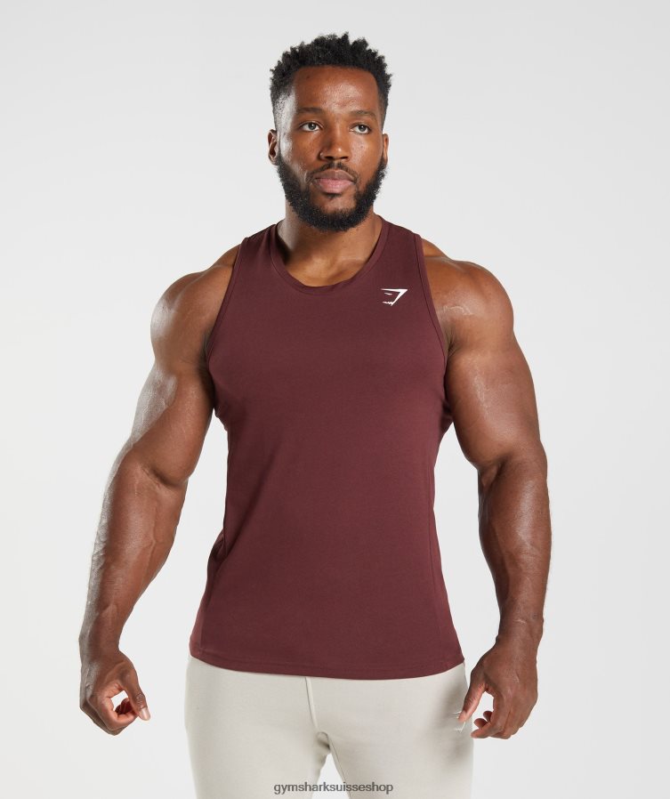 ch Gymshark Hommes réservoir de réaction marron au four 02FP6T916 vêtements