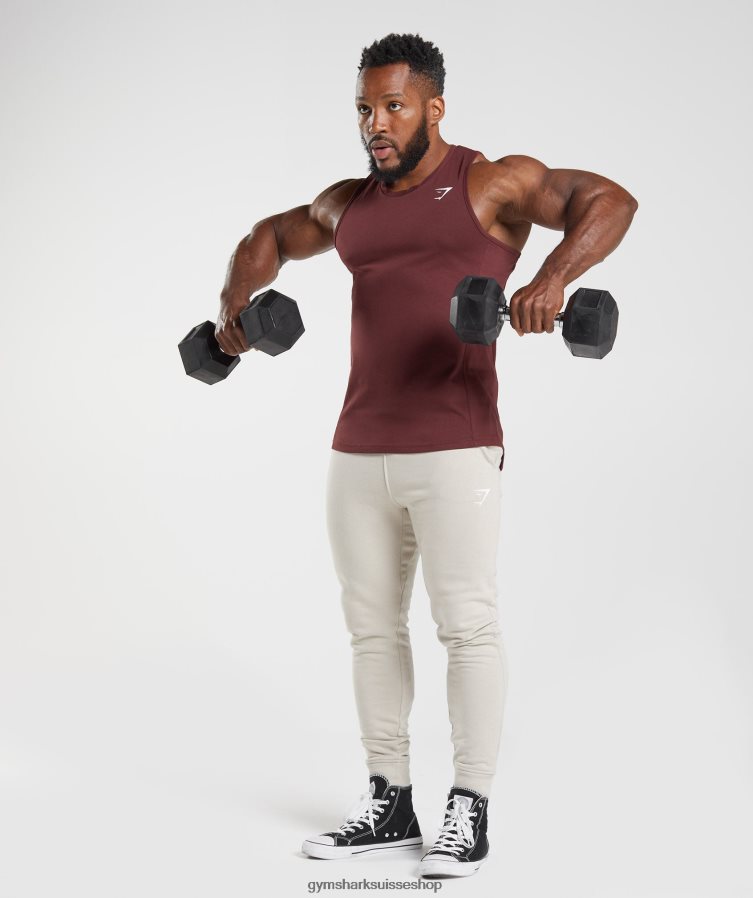 ch Gymshark Hommes réservoir de réaction marron au four 02FP6T916 vêtements