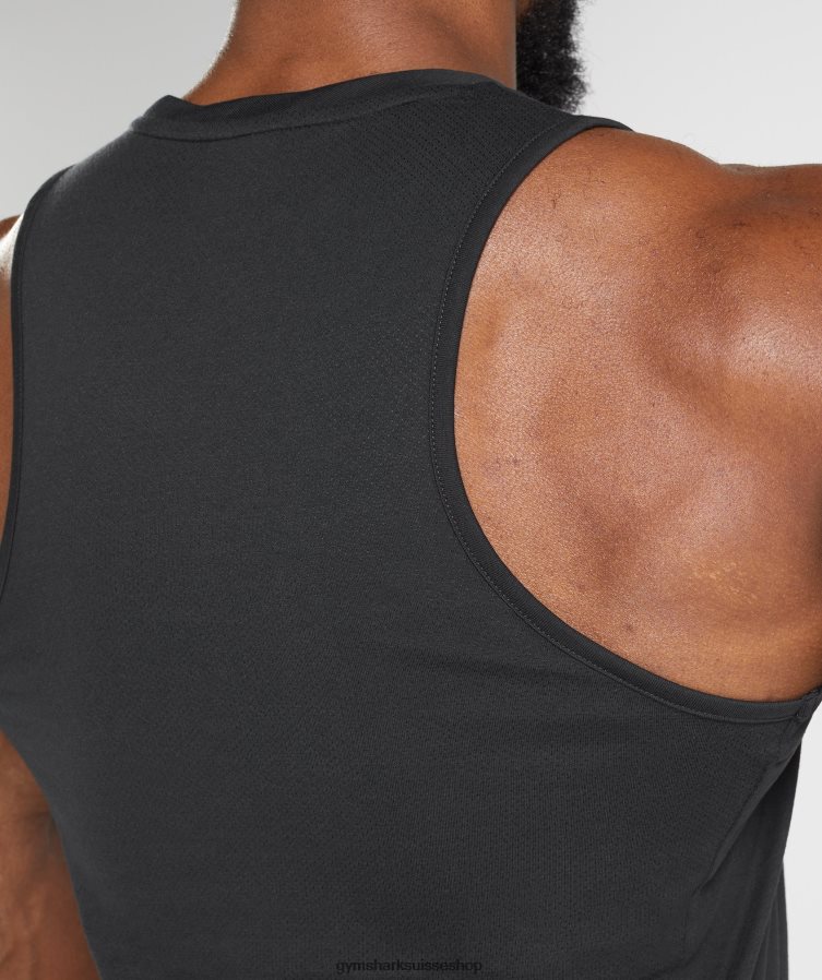 ch Gymshark Hommes réservoir de réaction noir 02FP6T881 vêtements