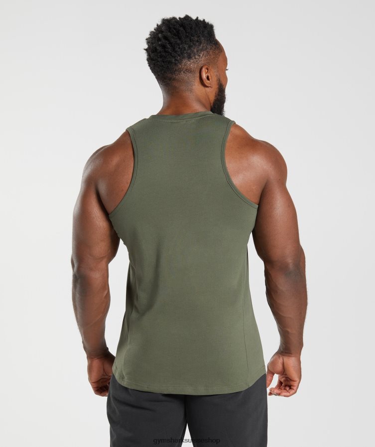 ch Gymshark Hommes réservoir de réaction noyau d\'olive 02FP6T963 vêtements