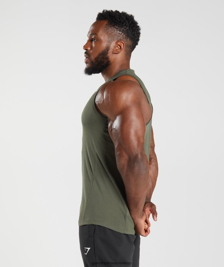 ch Gymshark Hommes réservoir de réaction noyau d\'olive 02FP6T963 vêtements