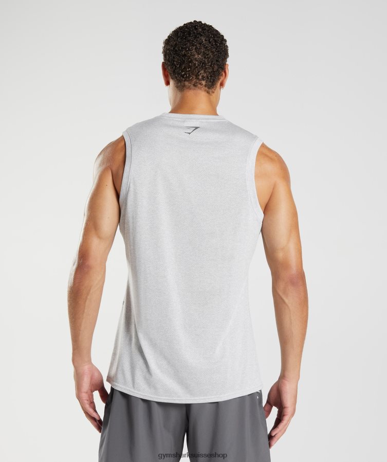 ch Gymshark Hommes réservoir de sport blanc/gris fumé chiné 02FP6T933 vêtements