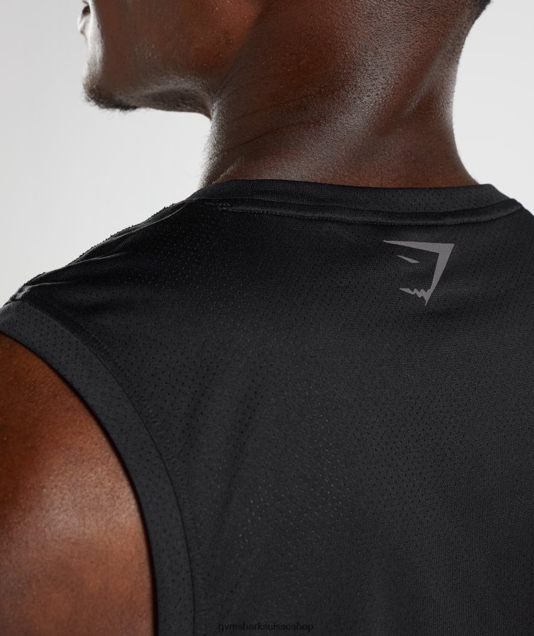 ch Gymshark Hommes réservoir de sport noir/noir chiné 02FP6T925 vêtements