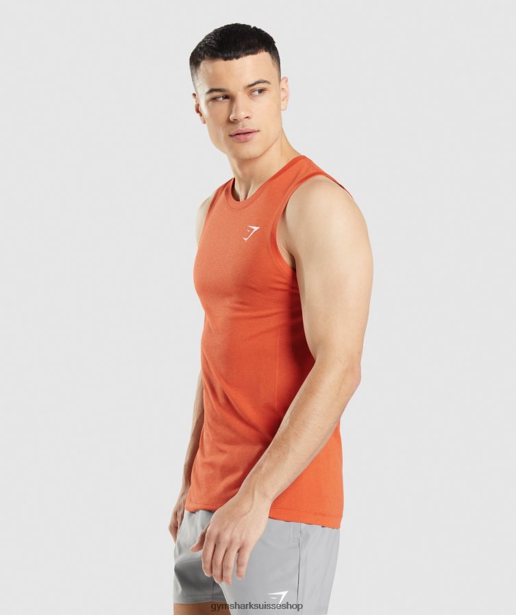ch Gymshark Hommes réservoir léger sans soudure vital papaye orange marne 02FP6T900 vêtements