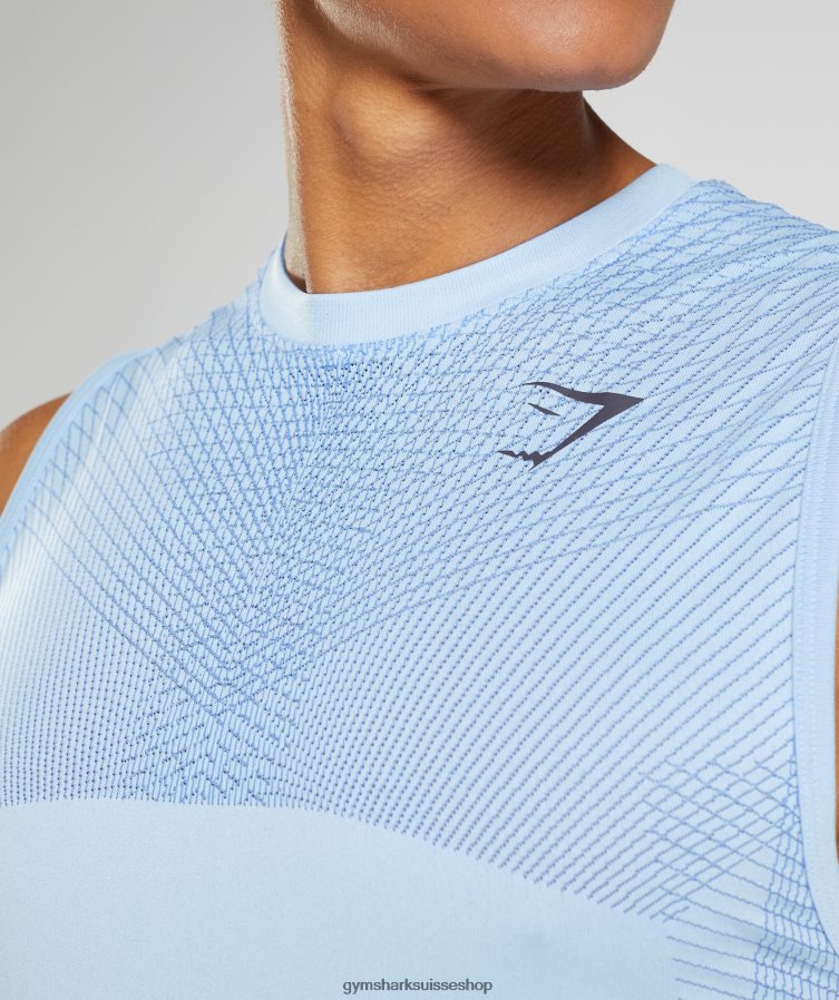 ch Gymshark Hommes réservoir sans couture d\'apex bleu lin/bleu court 02FP6T938 vêtements