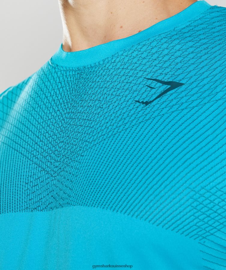 ch Gymshark Hommes réservoir sans couture d\'apex bleu requin/bleu atlantique 02FP6T951 vêtements