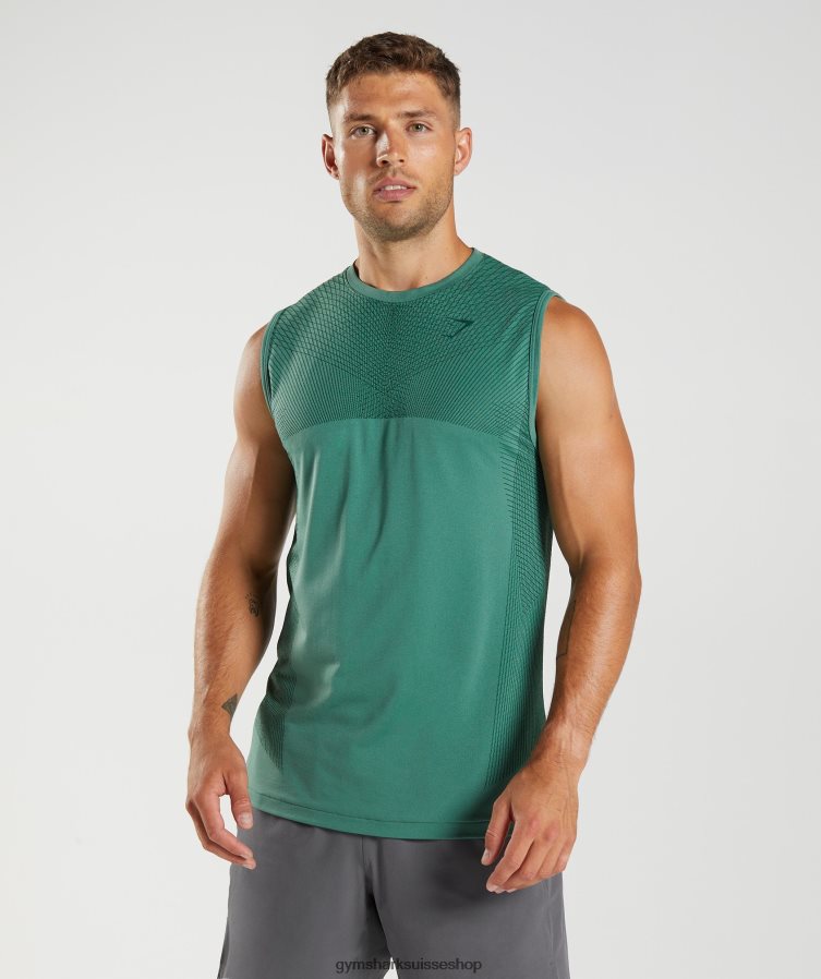 ch Gymshark Hommes réservoir sans couture d'apex vert hoya/vert bois 02FP6T910 vêtements