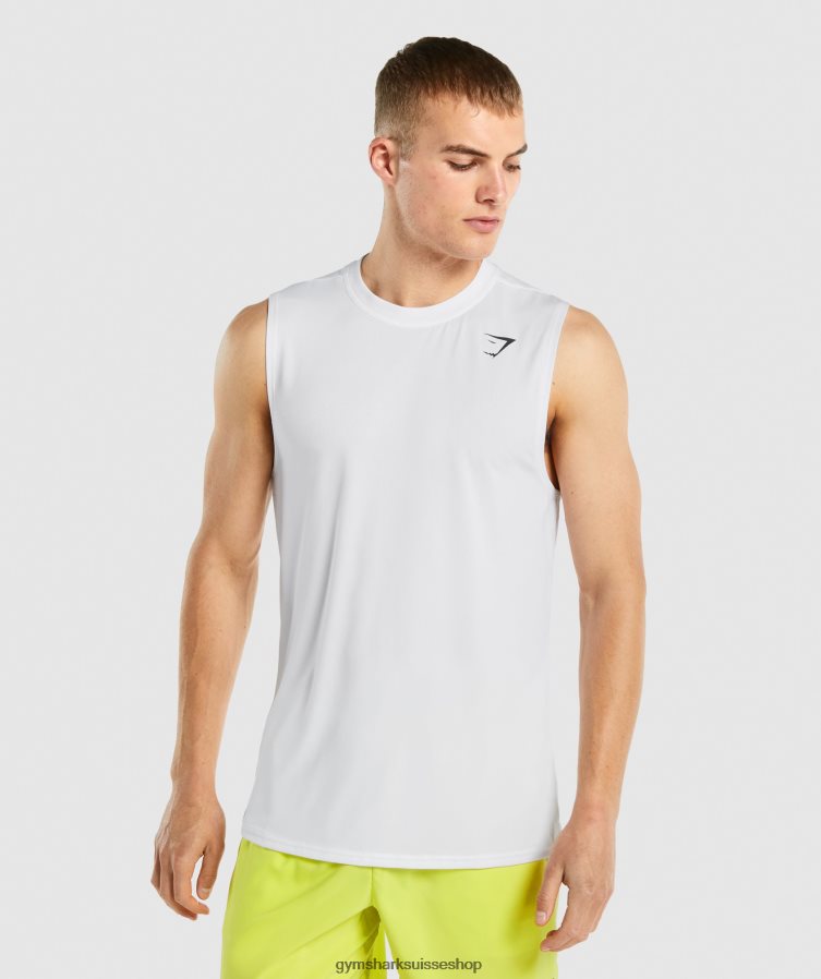 ch Gymshark Hommes t-shirt sans manches arrivée blanc 02FP6T898 vêtements