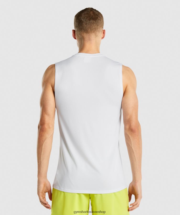 ch Gymshark Hommes t-shirt sans manches arrivée blanc 02FP6T898 vêtements