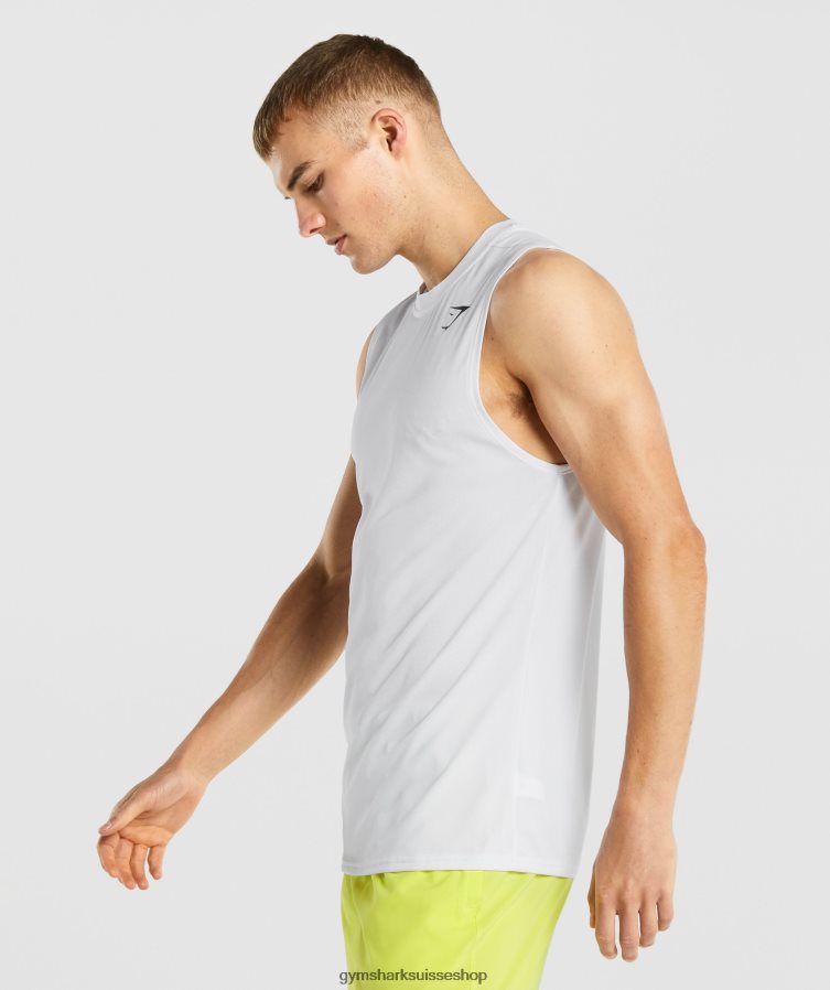 ch Gymshark Hommes t-shirt sans manches arrivée blanc 02FP6T898 vêtements