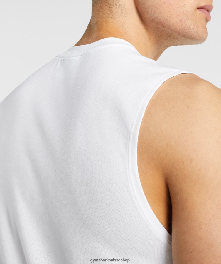 ch Gymshark Hommes t-shirt sans manches arrivée blanc 02FP6T898 vêtements